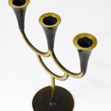 Brass chandelier by Richard Rohac, mid-century candle holder, Vienna, Austria, 1950s.