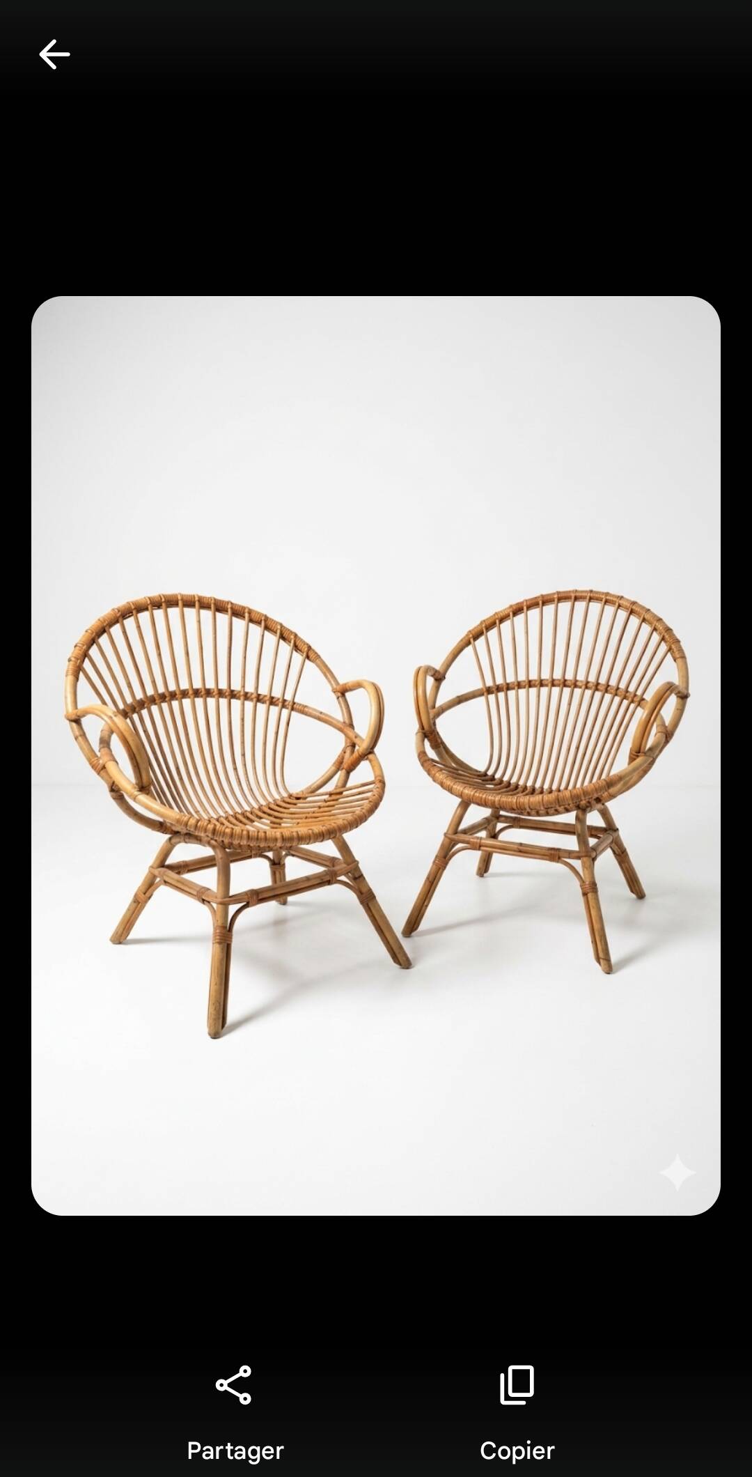 Pair of 1960s rattan armchairs