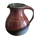 Pitcher carafe in enamelled sandies colors pink and blue