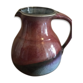 Pitcher carafe in enamelled sandies colors pink and blue