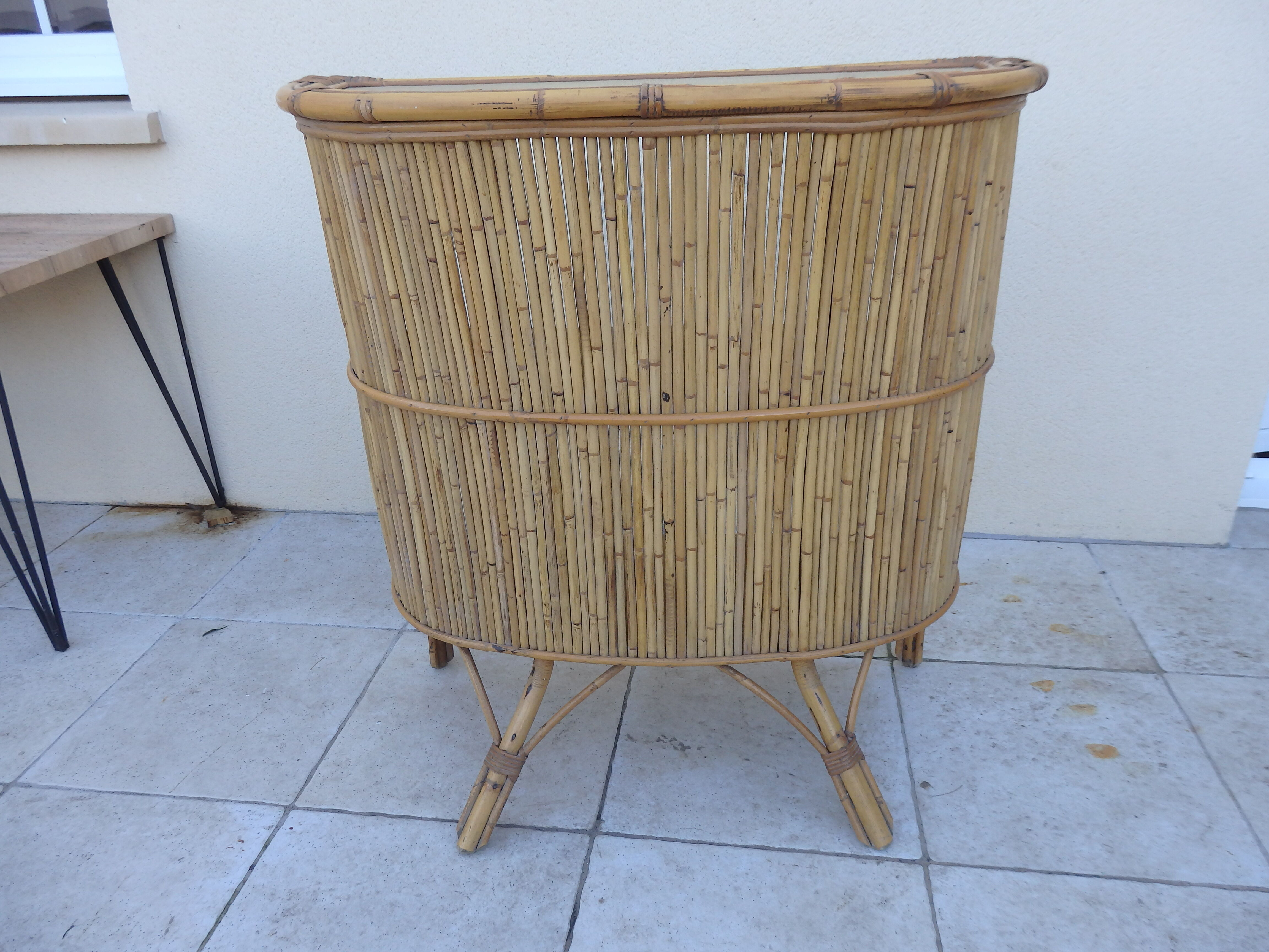Scandinavian vintage rattan bar