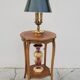 Selette pedestal side table Louis XV style with decorated marquetry and rosewood - 1900s