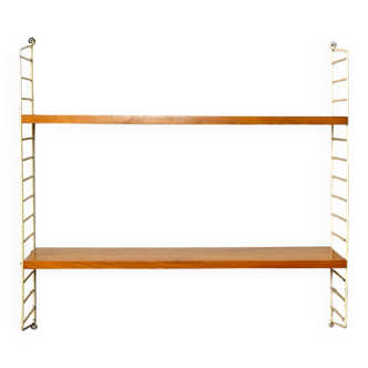 Vintage wall-mounted bookcase with two shelves