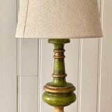 Vintage lamp in turned wood chic gold