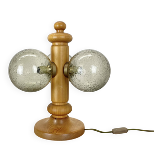 Grande lampe de table sculpturale organique en bois de pin par Temde Lights, Allemagne 1