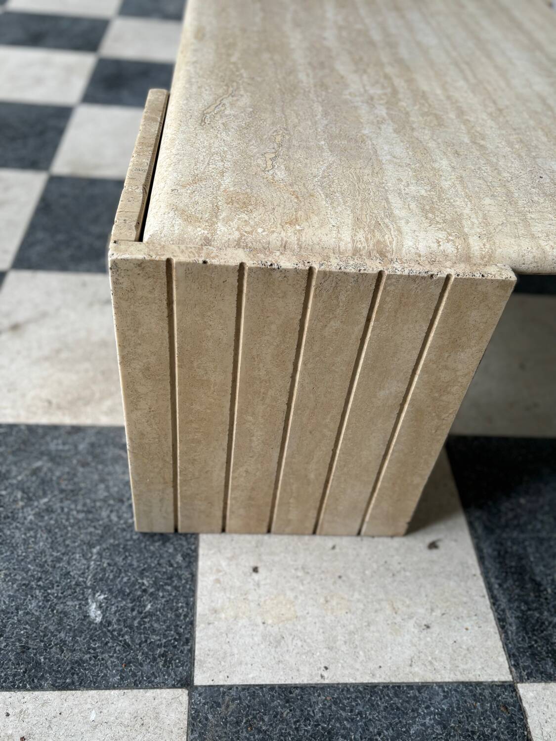 Vintage travertine coffee table