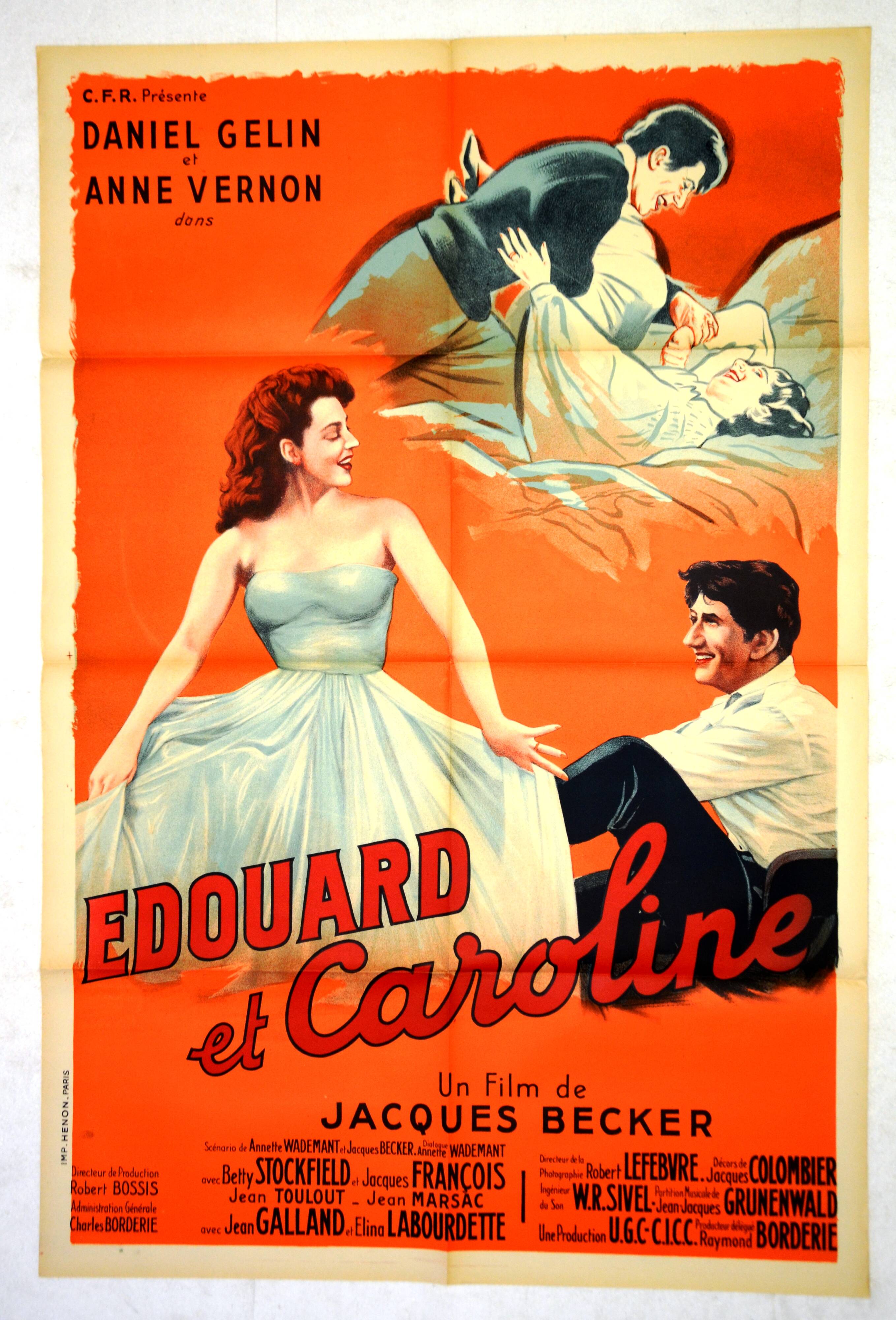Original poster "Edouard and Caroline" 1951 Daniel Gelin