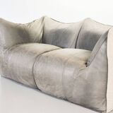 Mario Bellini 2-Seat Le Bambole Sofa for C&B Italia in Leather & Fabric 70s