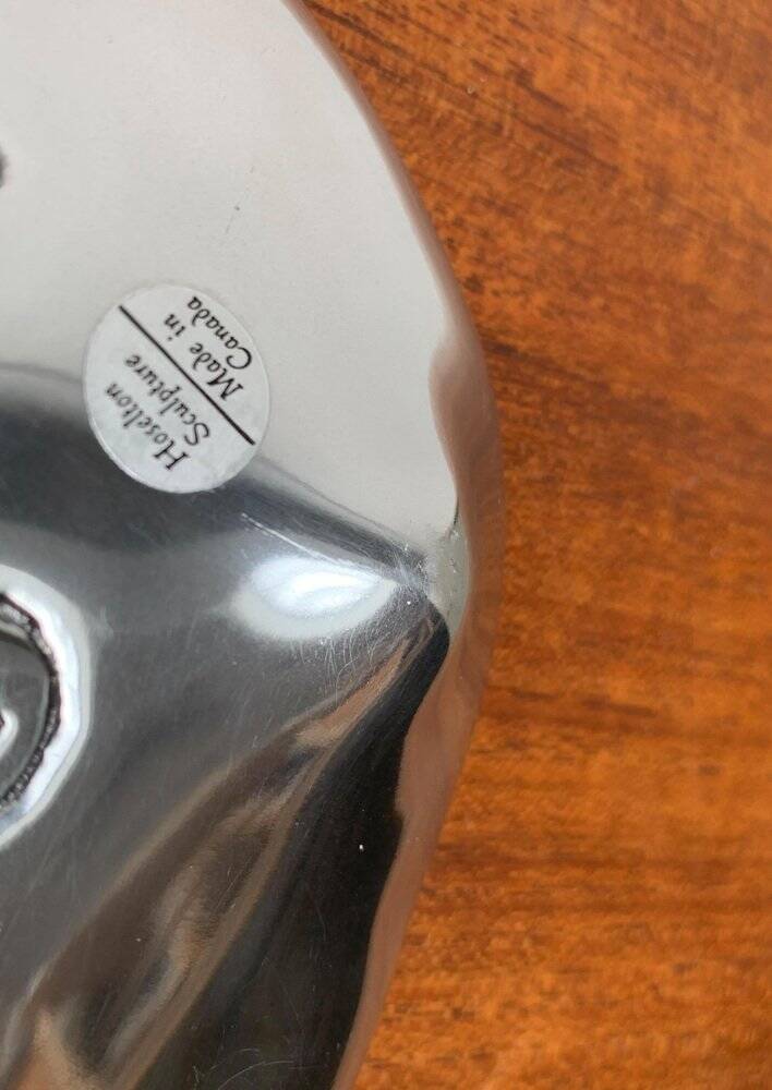 Vintage Canadian metal bowl with beaver decoration by Hoselton.