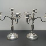 Paire de chandelier, placage argent 12 grammes, Fabiora, Paris, luxe