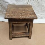 Small teak stool with 1 drawer