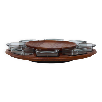Danish Lazy Susan snack tray by Digsmed, Denmark, 1960s