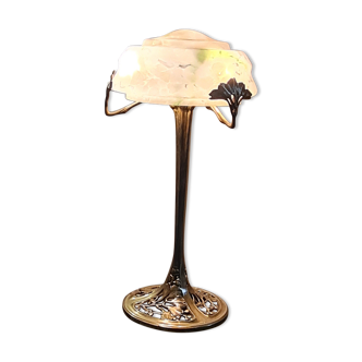 Bronze lamp art nouveau 1890 a 1930 signed