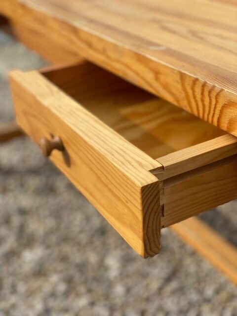 Table de ferme bois massif 160 cm