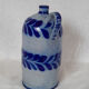 Blue stoneware bottle from Alsace, Schmitter pottery, Betschdorf.