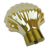 no. 1 of 2  mid century modern SCONCE wall lamp lustrous glass shell brass