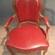 Louis XV period armchair covered in leather.