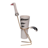 Tall ostrich earthenware mug, 1960s