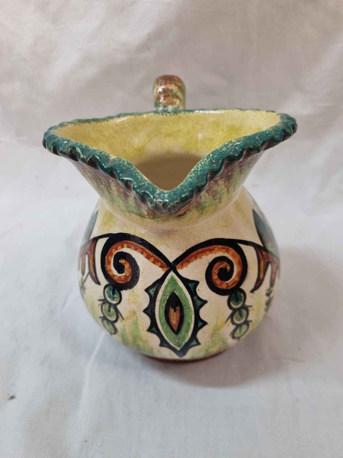 M.Fouillen water pitcher, Quimper, early 20th century