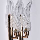 Vintage Murano glass wall lamp leaf shape set of 2 - Italy 1970