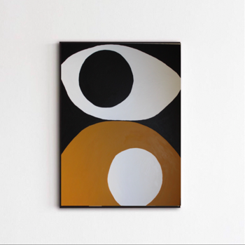 Abstract acrylic painting "oeil7" 100x81cm