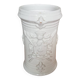 Old White Ceramic Vase Vintage Coat of Arms Decor #A697