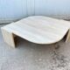 Large marble travertine coffee table in the shape of an eye from Roche Bobois vintage 70s
