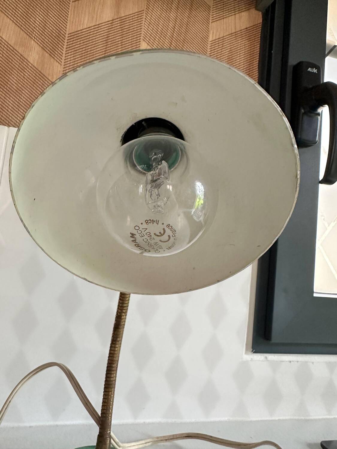 Vintage green bedside lamp