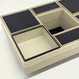 Modular white coffee table designed by Carlo Hauner for Forma