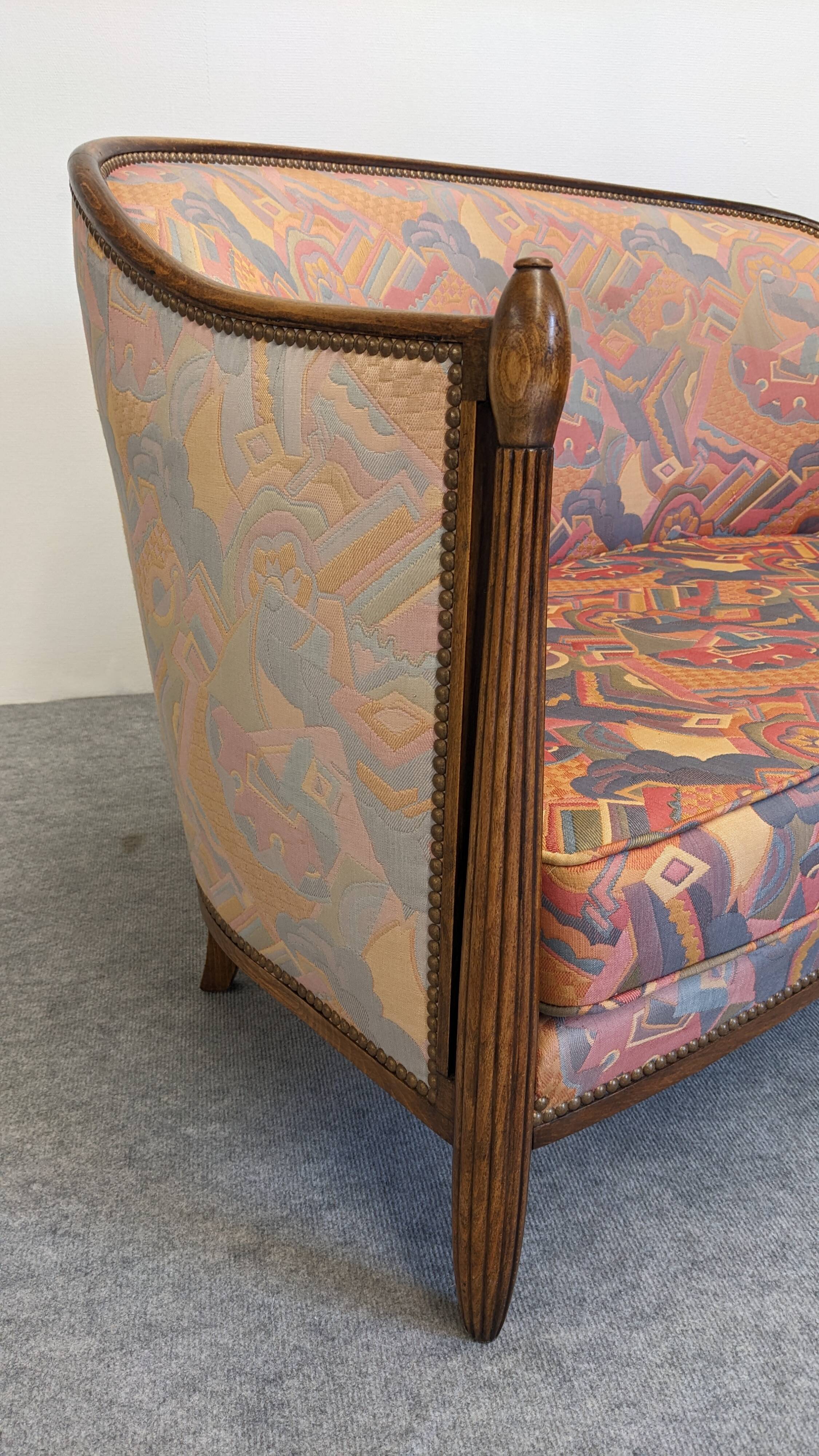 Art Deco gondola sofa, France circa 1920