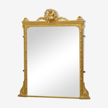 Late victorian giltwood mantel mirror
