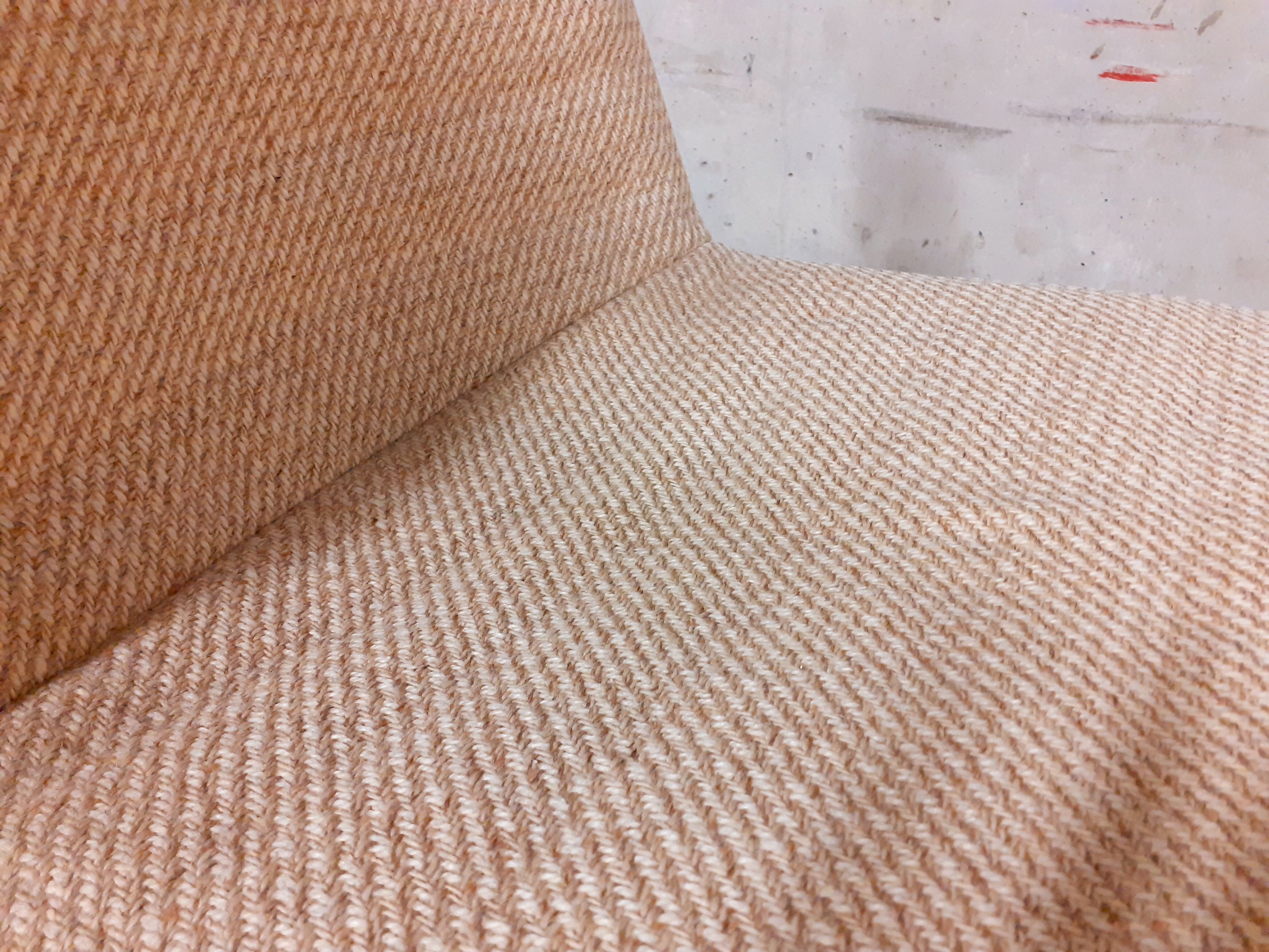 Scandinavian style vintage office chair in fabric and teak