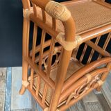Vintage rattan side table from the 70s
