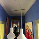 Scandinavian suspension 1960 2 white opalines