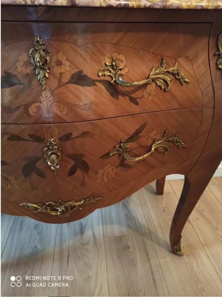 Louis XV style marquetry chest of drawers