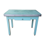 Vintage table of the 50s mado style in formica and wood with drawer and extension cords