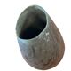 Vintage stone vase with worked fossil