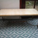 Marble and brass coffee table
