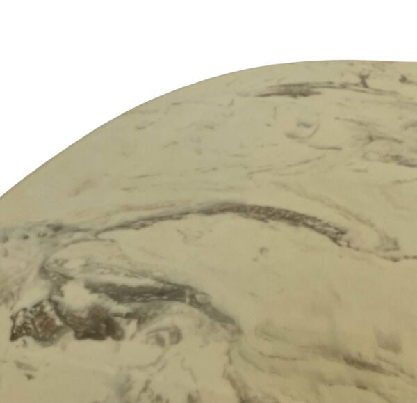 Table basse vintage en bois et marbre Design minimaliste Suède années 70