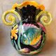 vase by Gabriel Fourmaintraux, earthenware from Desvres, signed GF Fra
