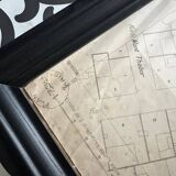 Poster large old map of paris 1739