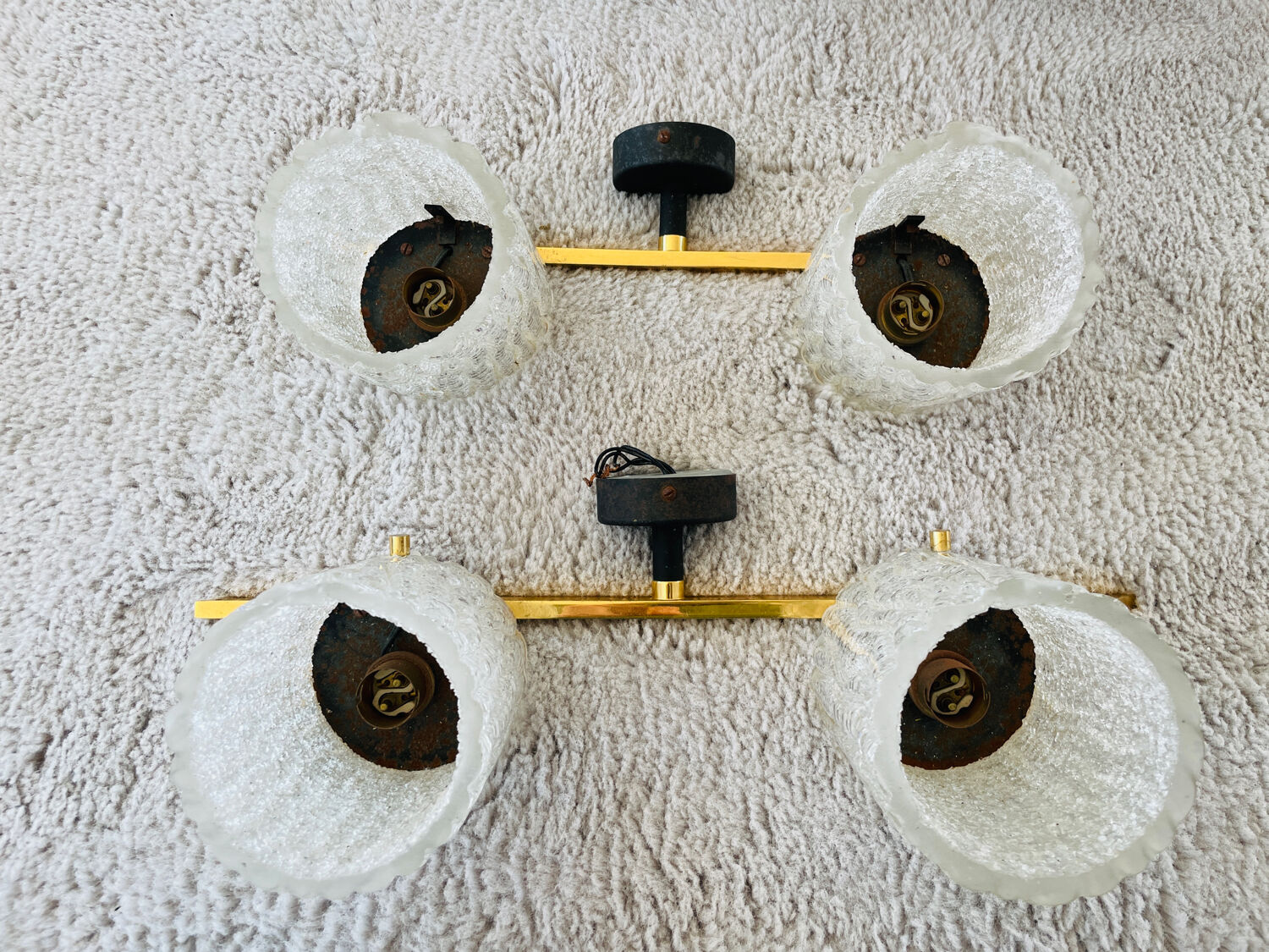 Pair of Arlus wall lamps in Murano glass vintage