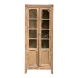 Parisian glass cabinet in raw wood, 1940