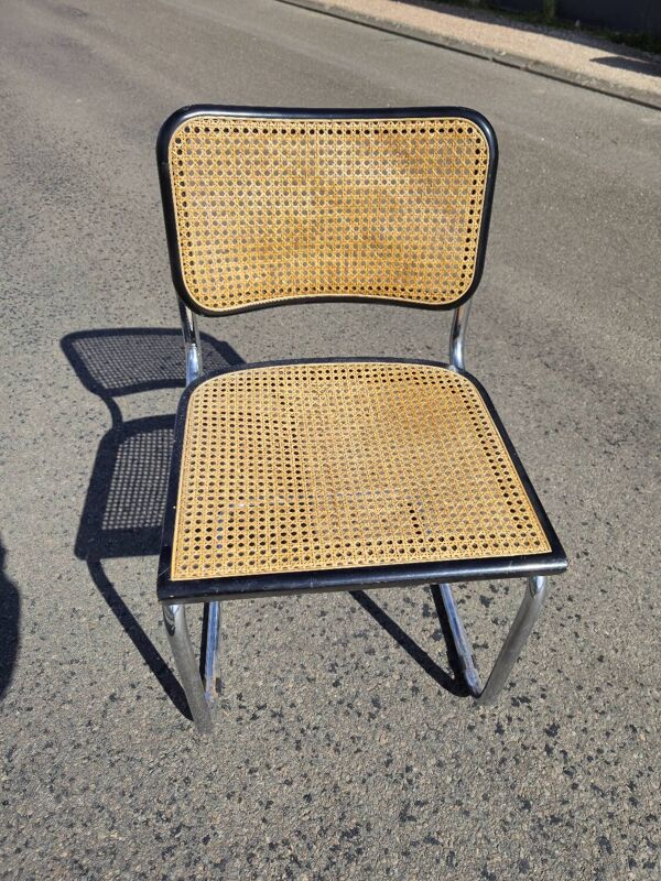 Chaise Marcel Breuer B32 en cannage d'origine signé Italy
