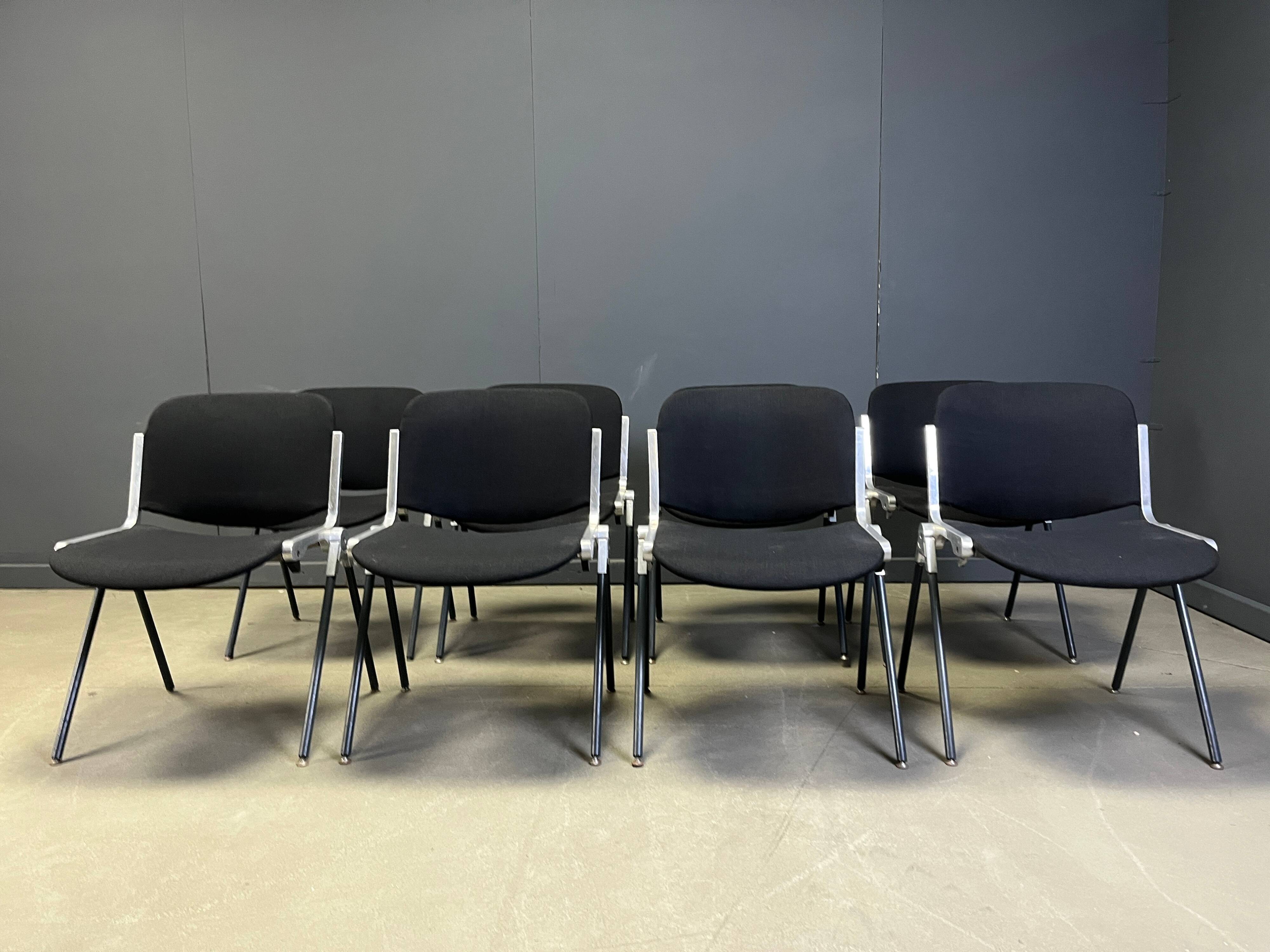 Vintage Italian stackable dining chairs in the style of Castelli, set of 8.