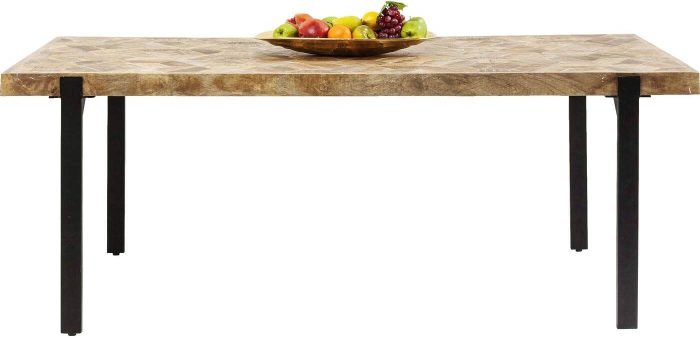 Tortuga table design 180 x 90 cm, made of mango wood and steel.
