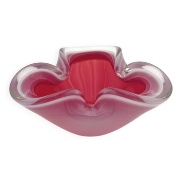 Vide-Poche Murano Sommerso Opalin Rouge 16cm 882g