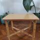 Table d'appoint vintage en rotin et bambou