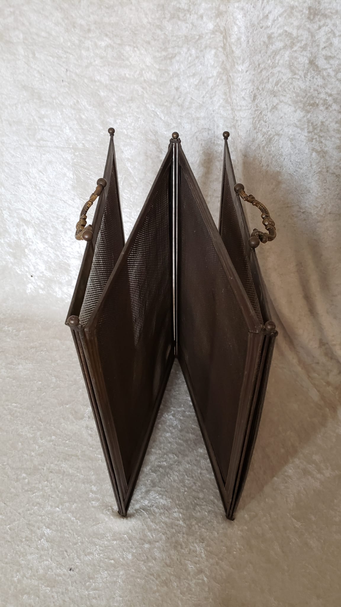 Brass and bronze steel firewall 4 panels XIX°