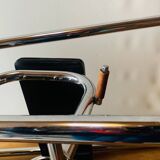 Vintage step stool in black formica and chrome steel